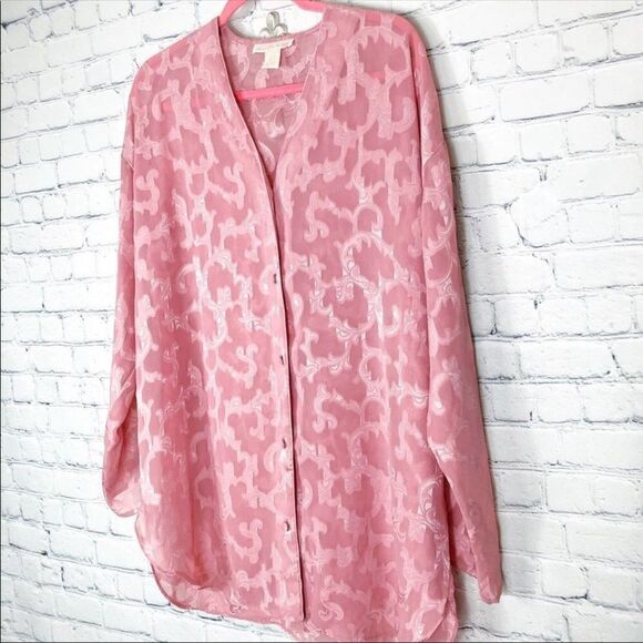 Vintage Sheer Floral Button Up Blouse - Picture 2 of 8